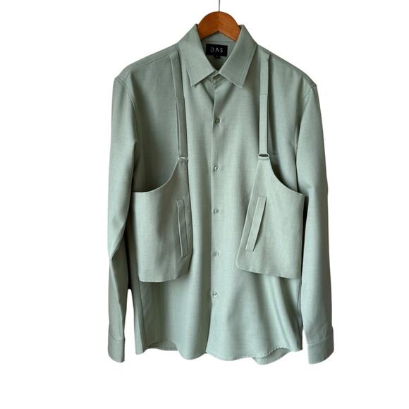 das Other - Das Holster Green Lightweight Shirt Jacket with Relaxed Fit Size Large
